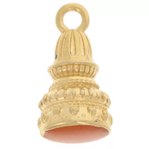 28x13mm Ethnic pendant with epoxy resin - Fine gold plated - Topaz x1