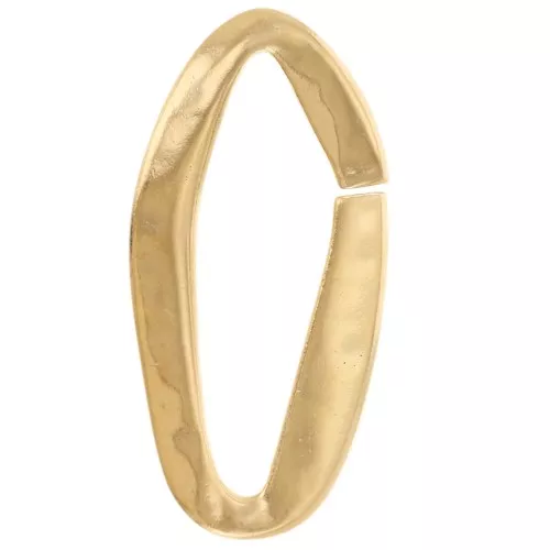 35.5x17.5mm Hammered irregular oval spacer - Fine gold plated x1