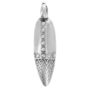 23x6mm Pendant worked dagger - Antique fine silver plated x1|raw }}