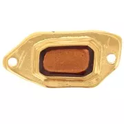 Intercalaire irrégulier 22x11mm résine époxy effet vitrail Doré à l'or fin - Topaz