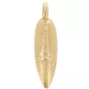 23x6mm Pendant worked dagger - Fine gold plated x1