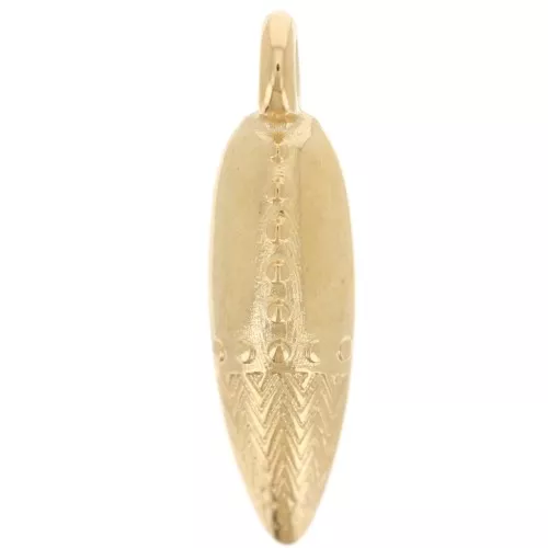23x6mm Pendant worked dagger - Fine gold plated x1