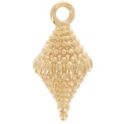 18x9mm Textured ethnic rhombus charm - Fine gold plated x1