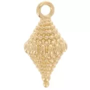 18x9mm Textured ethnic rhombus charm - Fine gold plated x1
