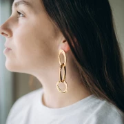 26x25.5mm Hammered irregular spacer - Fine gold plated x1