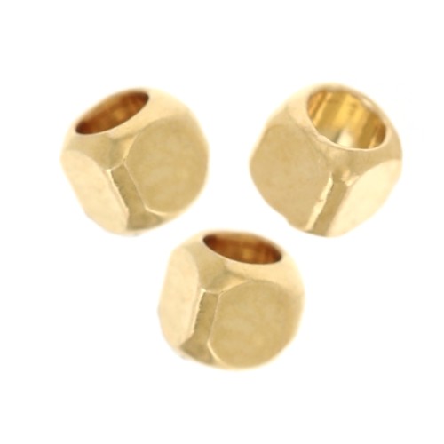 Rounded cube beads 2 mm - Fine gold plated x20