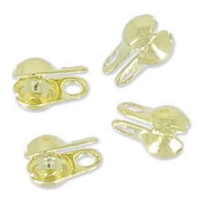 Ball chain terminators 1.5mm light gold x10