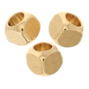 Rounded cube beads 2.5 mm - Fine gold plated x15|raw }}