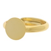 Bague plateau demi-jonc réglable 10 mm - T53 to 58 - Fine gold plated x1|raw }}
