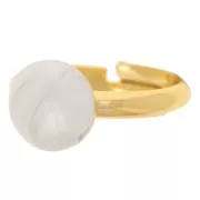Bague plateau demi-jonc réglable 10 mm - T53 to 58 - Fine gold plated x1