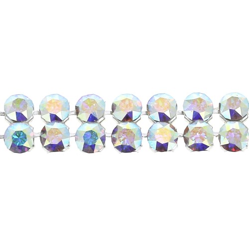 Swarovski Crystal Mesh 40001 2 rows 5.3 mm Crystal AB x5cm