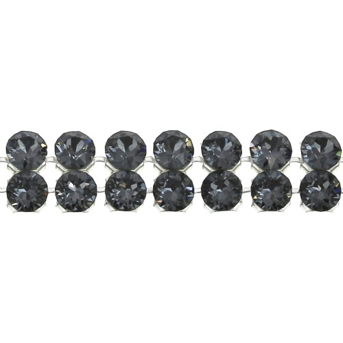 Swarovski Crystal Mesh 40001 2 rows 5.3 mm Crystal Silver Night x5cm