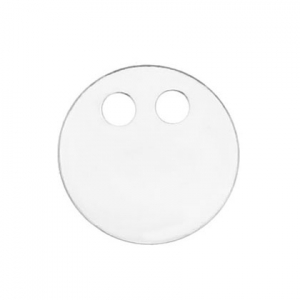 Two holes pendant round to engrave 12 mm Silver 925 x1