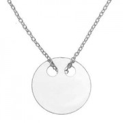 Two holes pendant round to engrave 12 mm Silver 925 x1