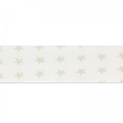 Bias cotton 20 mm White stars greiges x1m|raw }}