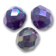 Fire Polished faceted round beads 8mm Purple Iris x20|raw }}