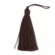 Tassel in silk imitation 70 mm Aubergine x1
