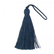 Tassel in silk imitation 70 mm Navy Blue x1|raw }}