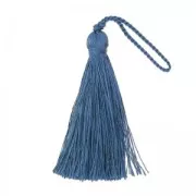 Tassel in silk imitation 70 mm Cobalt x1