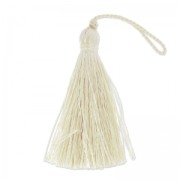 Tassel in silk imitation 70 mm Ivory x1|raw }}
