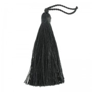 Tassel in silk imitation 70 mm Blackx1|raw }}