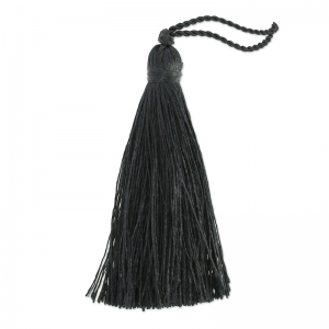 Tassel in silk imitation 70 mm Blackx1