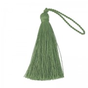 Tassel in silk imitation 70 mm Olive x1|raw }}