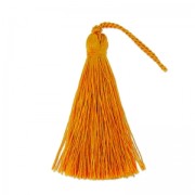Tassel in silk imitation 70 mm Orange x1