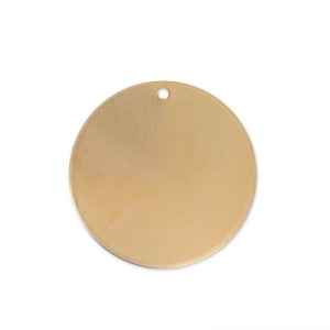 Round pendant curved 29 mm in copper x1