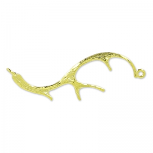 Antler spacer 2 rings 35 mm golden tone x1