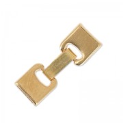 Hook and eye clasp 10mm cord rose gold tone x1