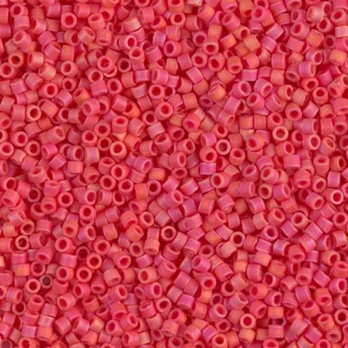 Miyuki Delica 11/0 DB0873 - Matte Opaque Vermillion Red AB x 8g