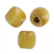 Oval beads with big hole in wood 18x16 mm light braun x20