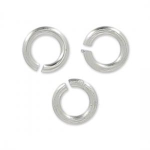 Jumprings open 3.3x0.6mm fine silver plating satin x10
