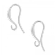 Earwires 15 mm silver tone satin HQ x2