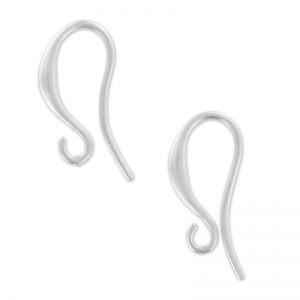 Earwires 15 mm silver tone satin HQ x2