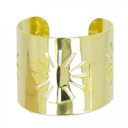bangle manchette hollow sun 50 mm fine Gold plated x1