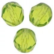 Fire Polished faceted round beads 8mm Olivine  x20
