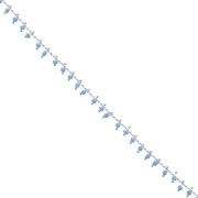 Chain with seed beads 1.7 mm Light Turquoise/silver tone x 50cm