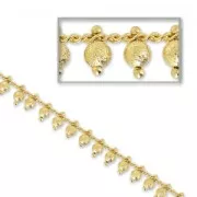 Bead chain with curb links 2.1 mm gold tone x 49cm