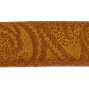 Leather band paisley pattern  15 mm Camel x50cm