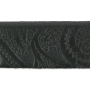 Leather band paisley pattern  15 mm black x50cm|raw }}