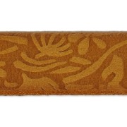 Leather band flower pattern  15 mm Camel x50cm|raw }}