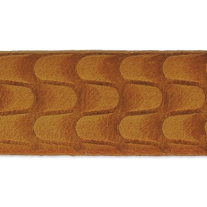 Leather band scale pattern 15 mm Camel x50cm