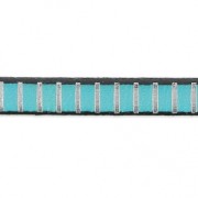 Leather lace striped 5 mm Turquoise/silver tone x50cm|raw }}