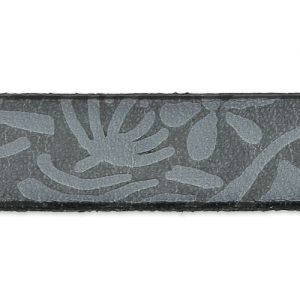 Leather lace flower pattern 10 mm Grey x50cm