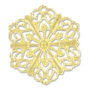 Filigree hexagon finding 2,7x2,7 cm fine Gold plated x1