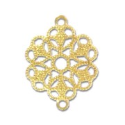 Filigree round finding 15x19 mm fine Gold plated x1