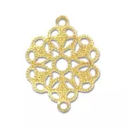 Filigree round finding 15x19 mm fine Gold plated x1