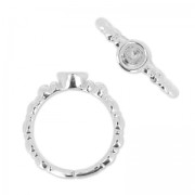Ring for cabochon 1028 4 mm - Size 49 - Rhodium x1|raw }}